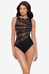 Regatta One Piece Swimsuit in Costa D' Oro Black | Miraclesuit