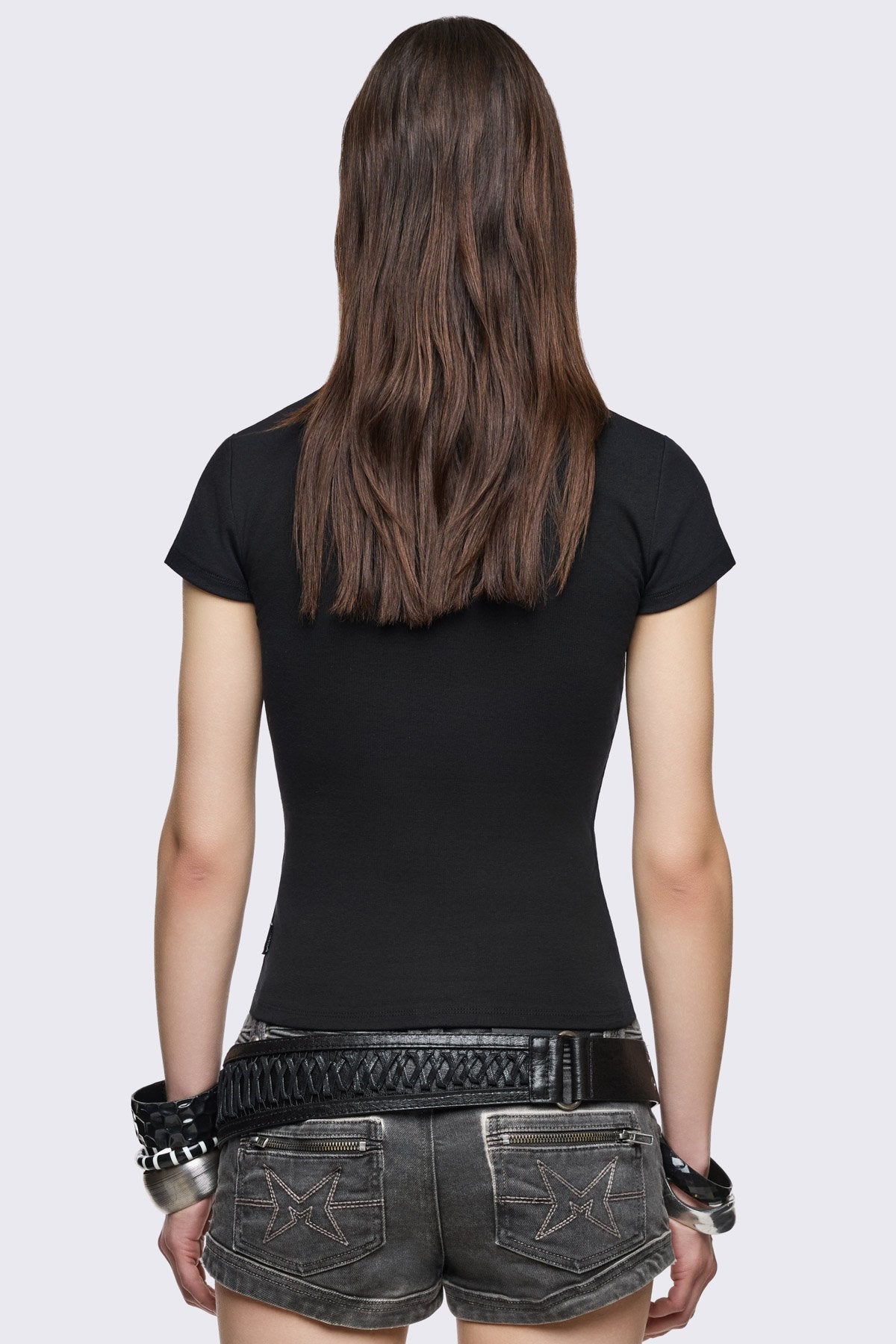 Minga London Glitter Flight Studded Baby Tee