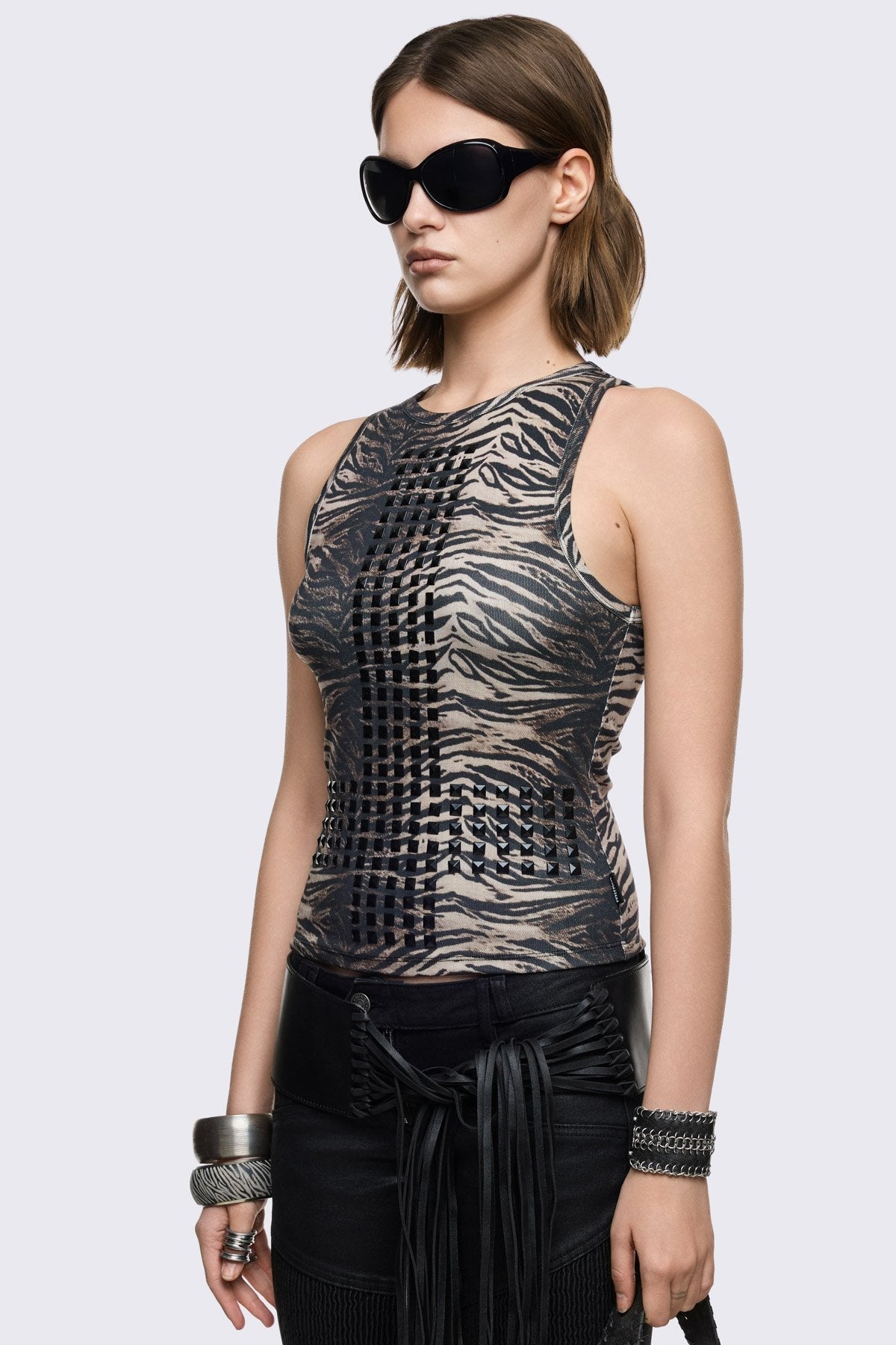Minga London Jungle Studded Vest Top
