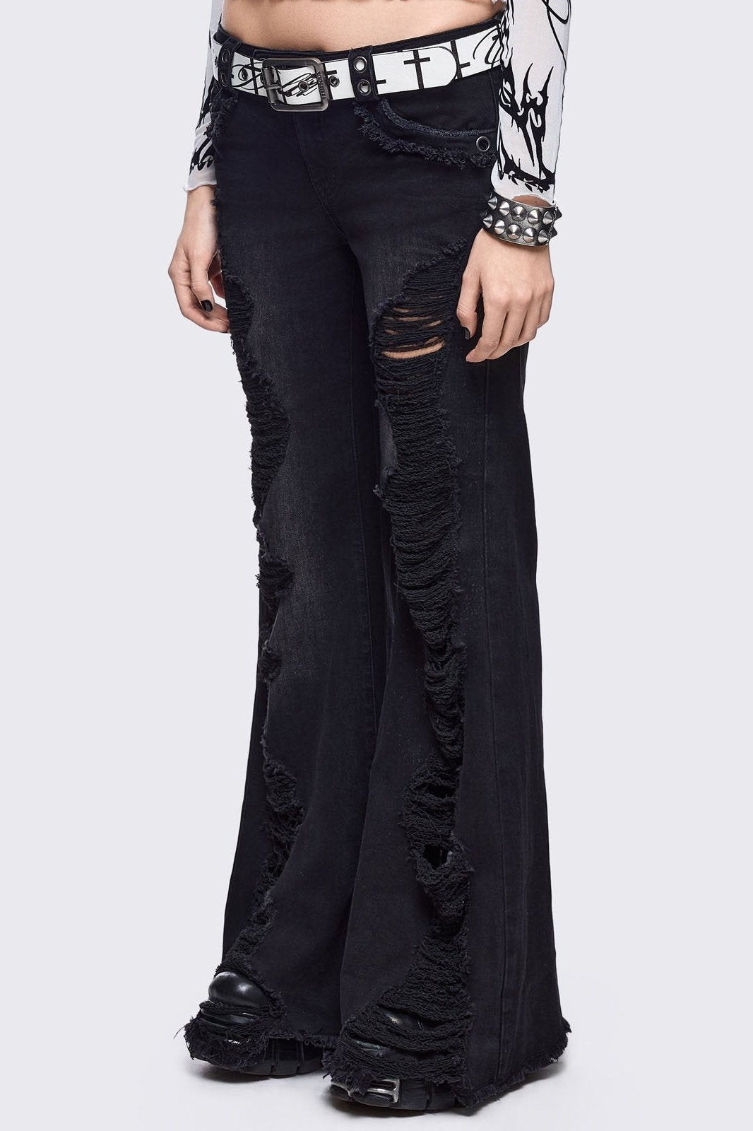 Minga London Brooke Black Flared Jeans