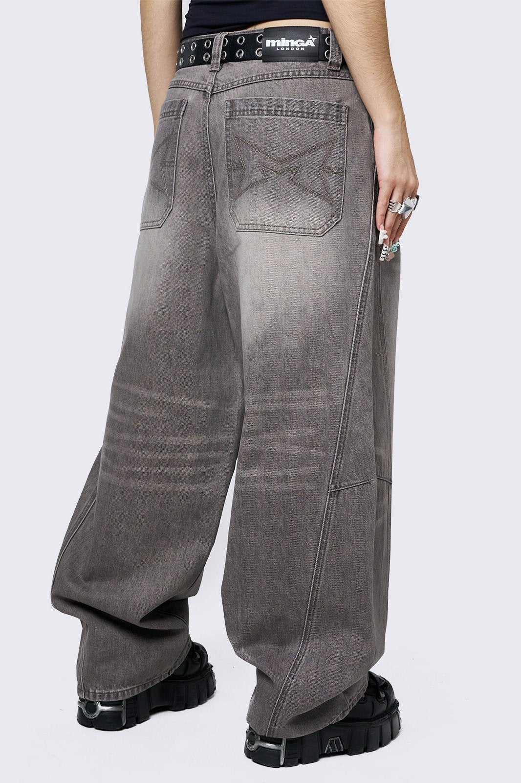 Minga London Grey Super Baggy Jeans