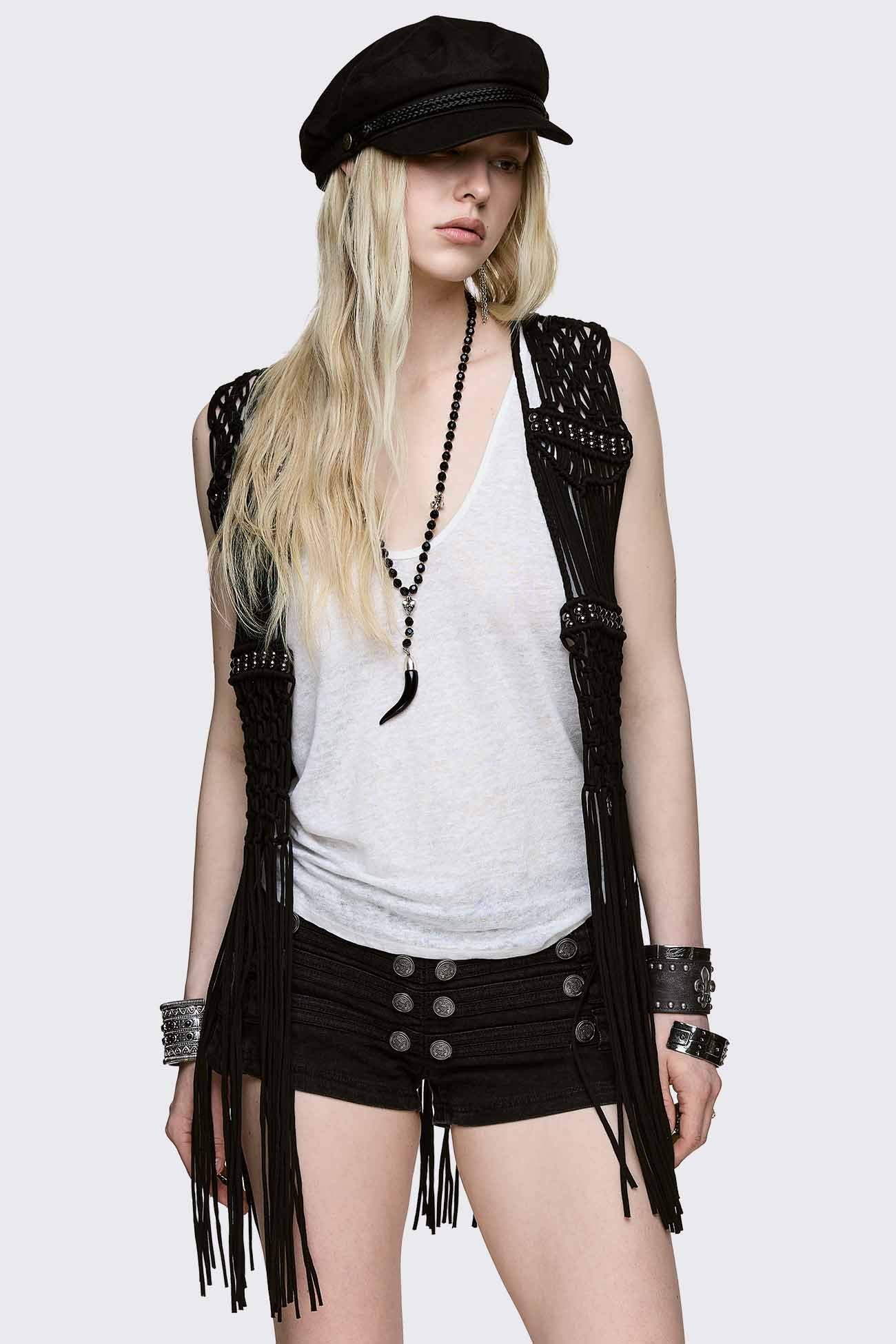 Minga London Ingrid Macrame Waistcoat