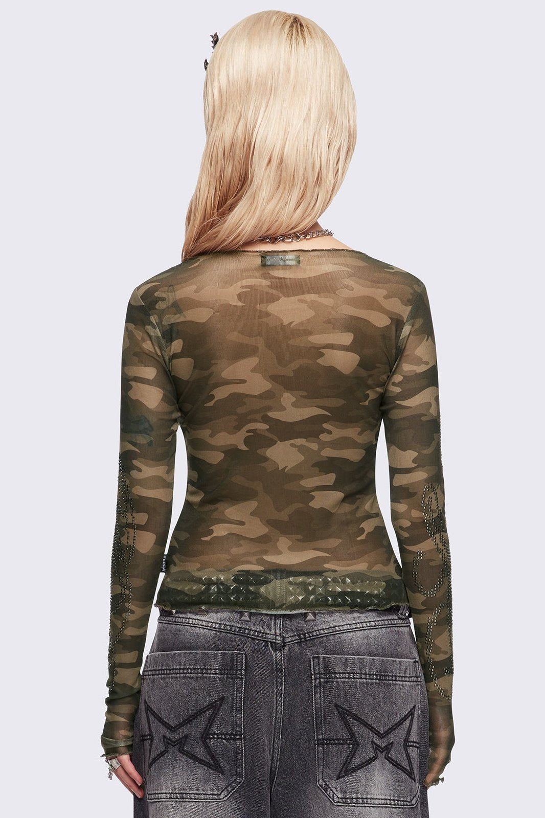 Minga London Camo Crush Mesh Top