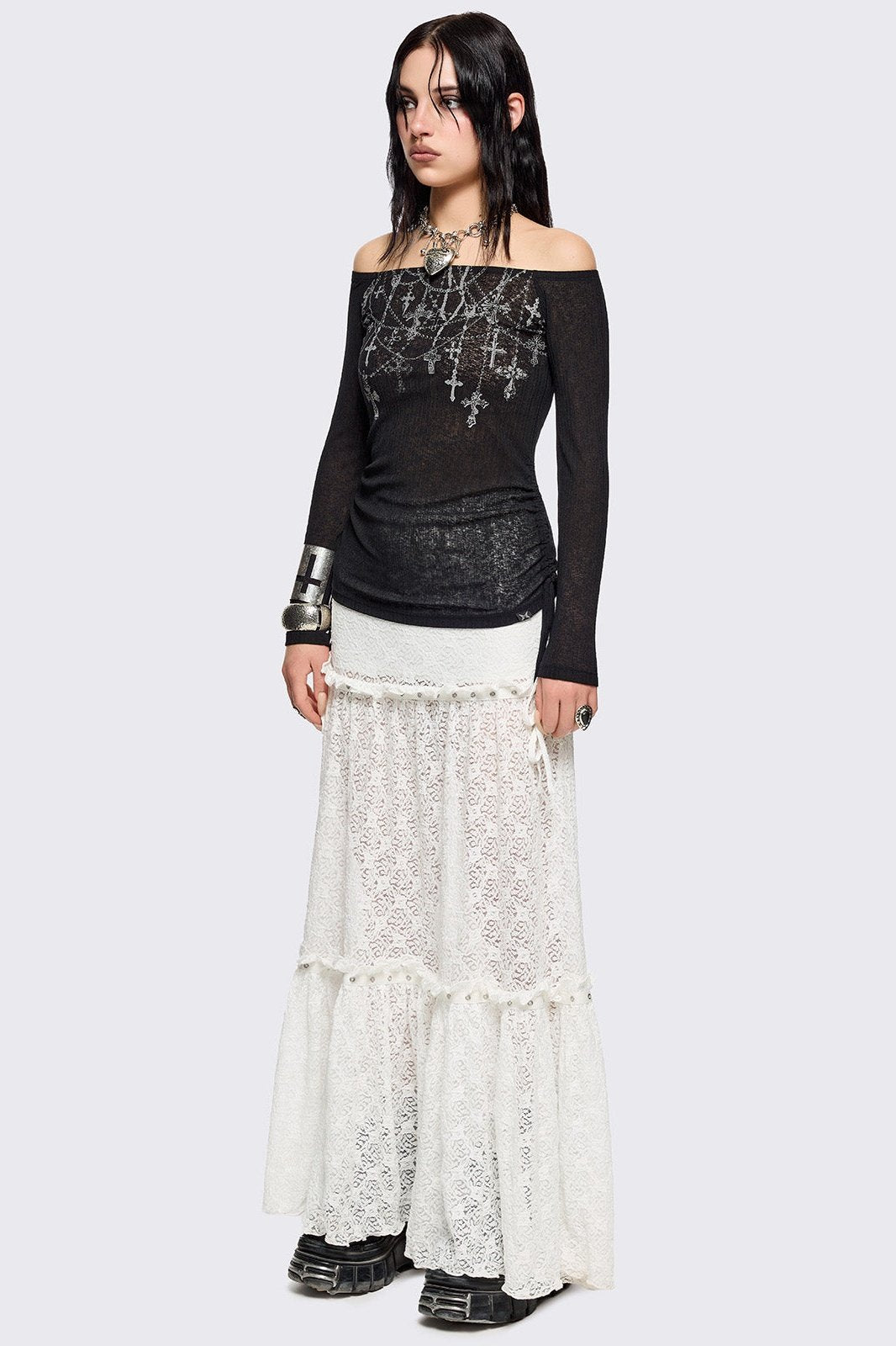 Minga London Rosary Off-Shoulder Top