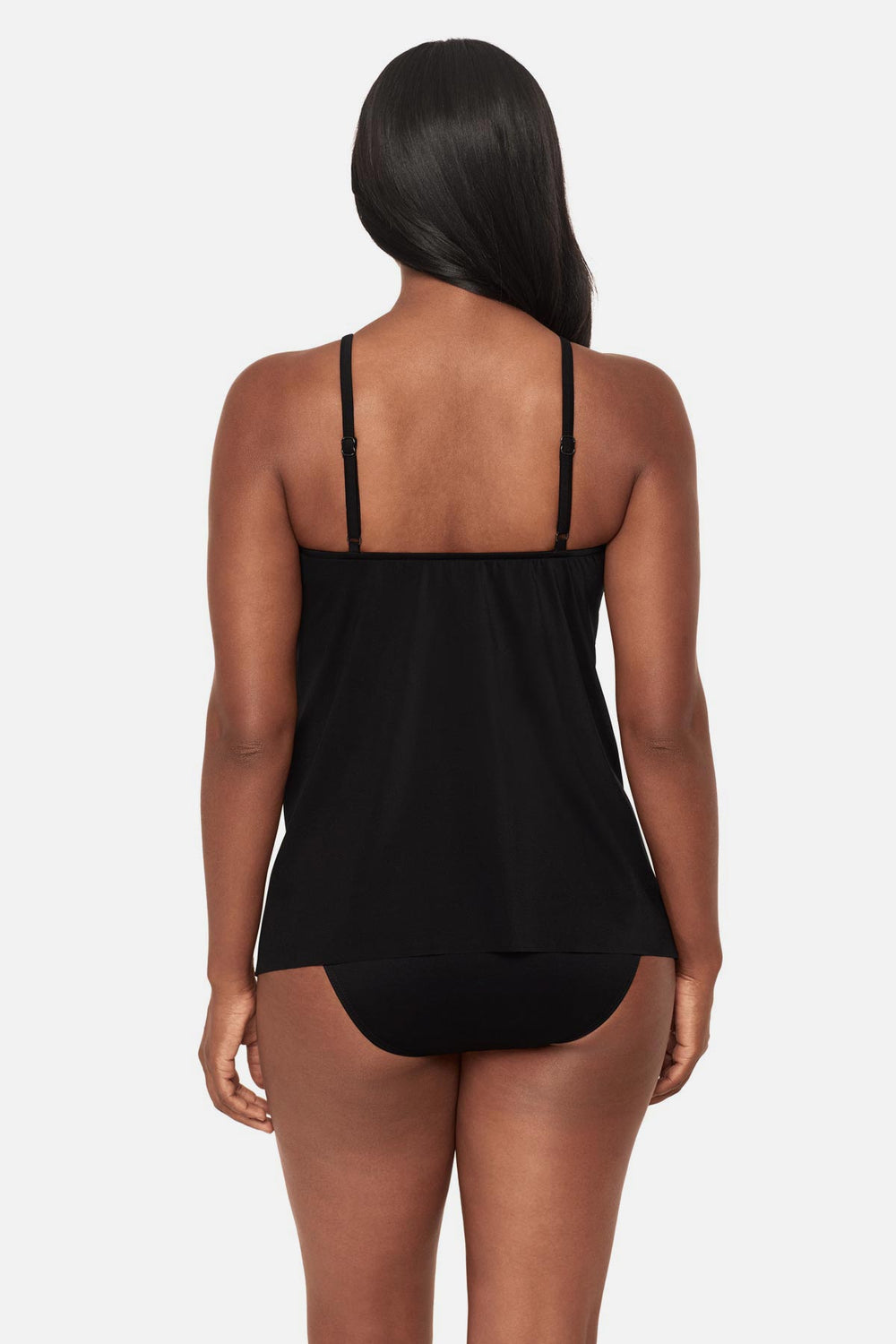 Peephole Tankini Top in Steel Magnolias Black/Multi | Miraclesuit