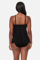 Peephole Tankini Top in Steel Magnolias Black/Multi | Miraclesuit