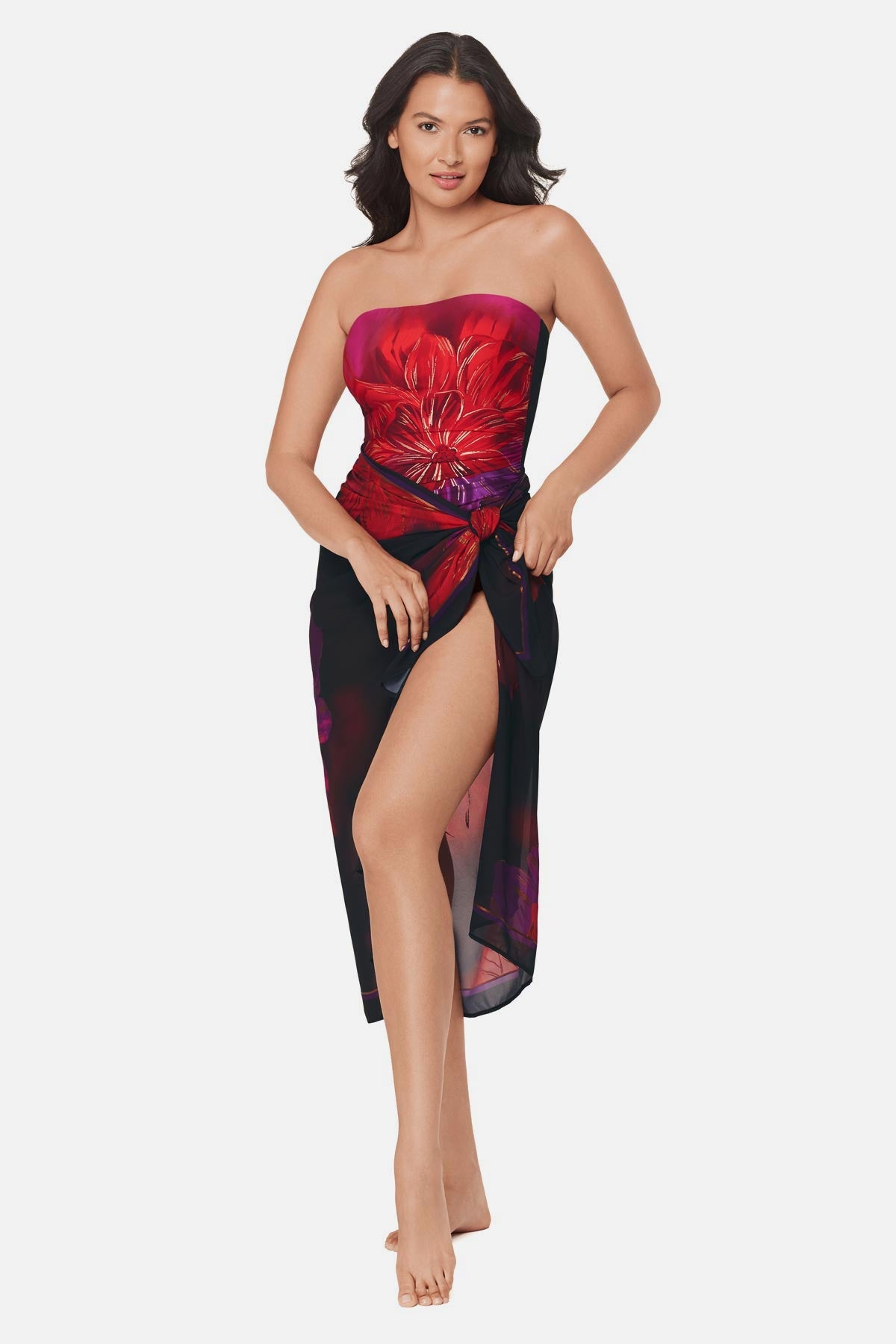 Pareo Cover Up in Petali Rosa Black/Multi | Miraclesuit