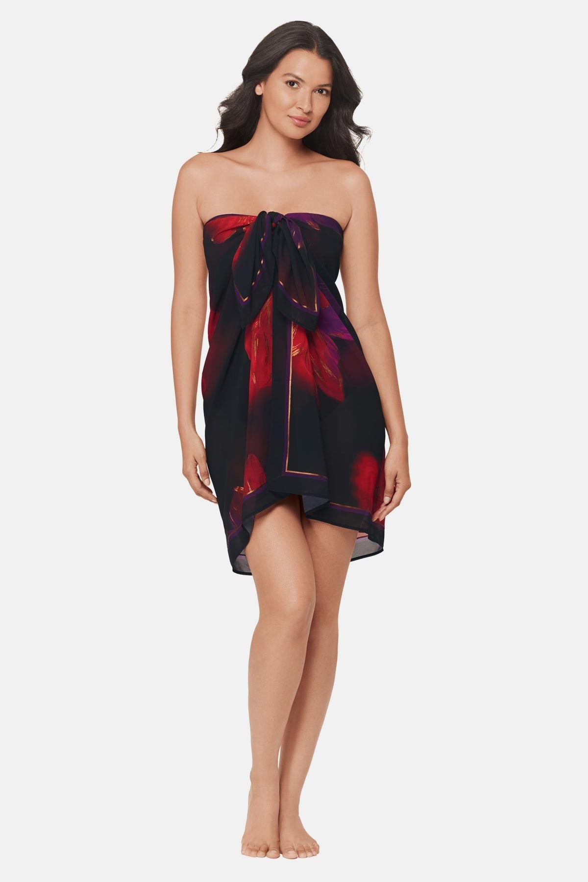 Pareo Cover Up in Petali Rosa Black/Multi | Miraclesuit