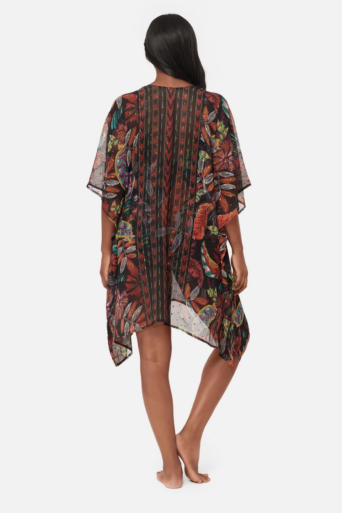 Caftan Cover Up in Pluma Orla Black/Multi | Miraclesuit