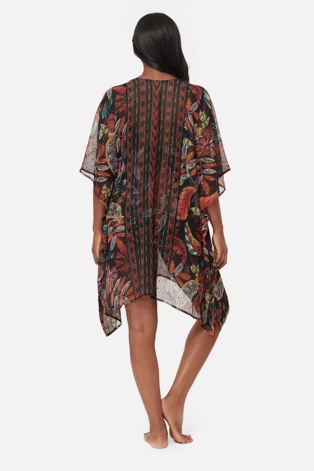 Caftan Cover Up in Pluma Orla Black/Multi | Miraclesuit