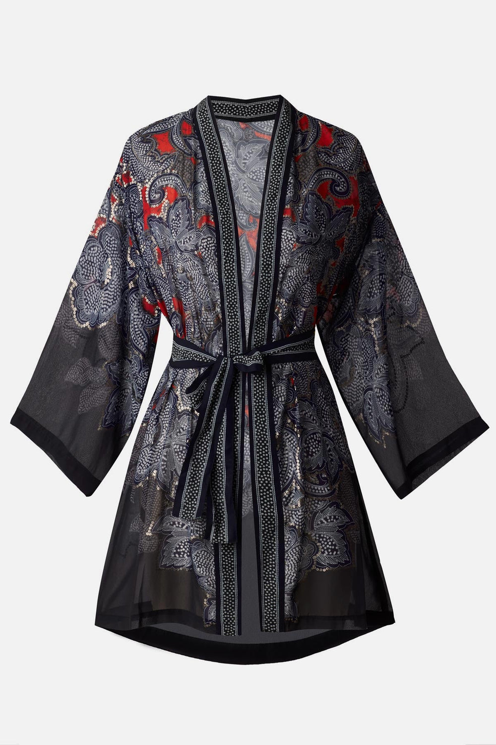 Kimono Cover Up in Steel Magnolias Black/Multi | Miraclesuit