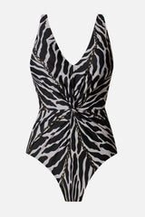 Magicsuit Drew One Piece in Sand Tracks Black/White | Miraclesuit