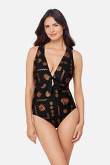 Magicsuit Halle One Piece in Clamdigger Black/Multi | Miraclesuit