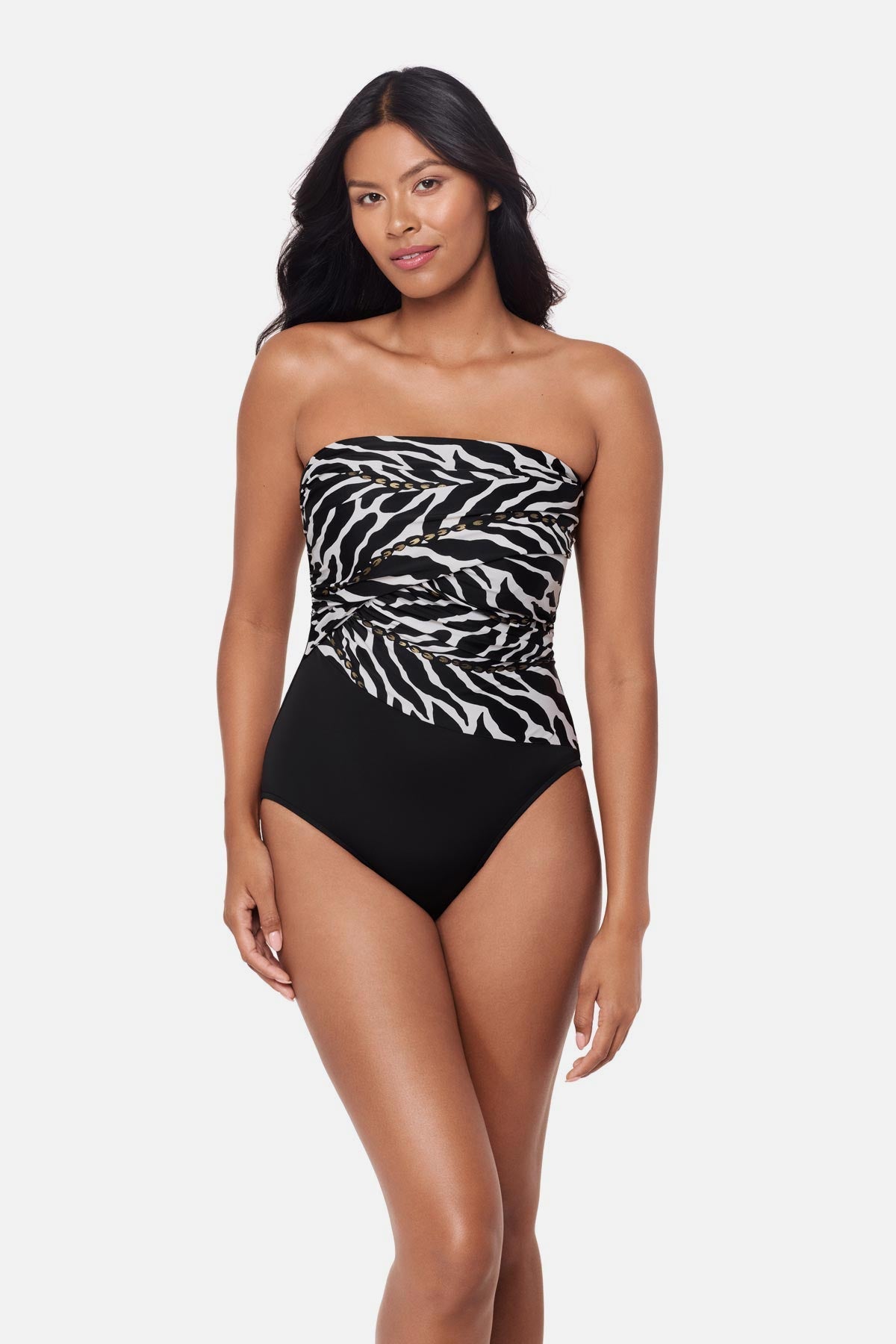 Magicsuit Goddess One Piece in Sand Tracks Black/White | Miraclesuit