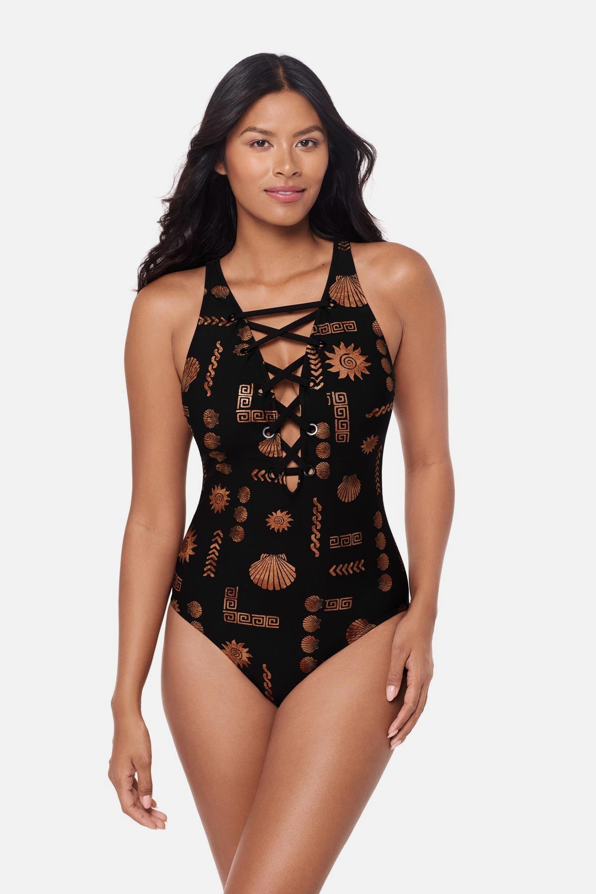 Magicsuit Steffi One Piece in Clamdigger Black/Multi | Miraclesuit
