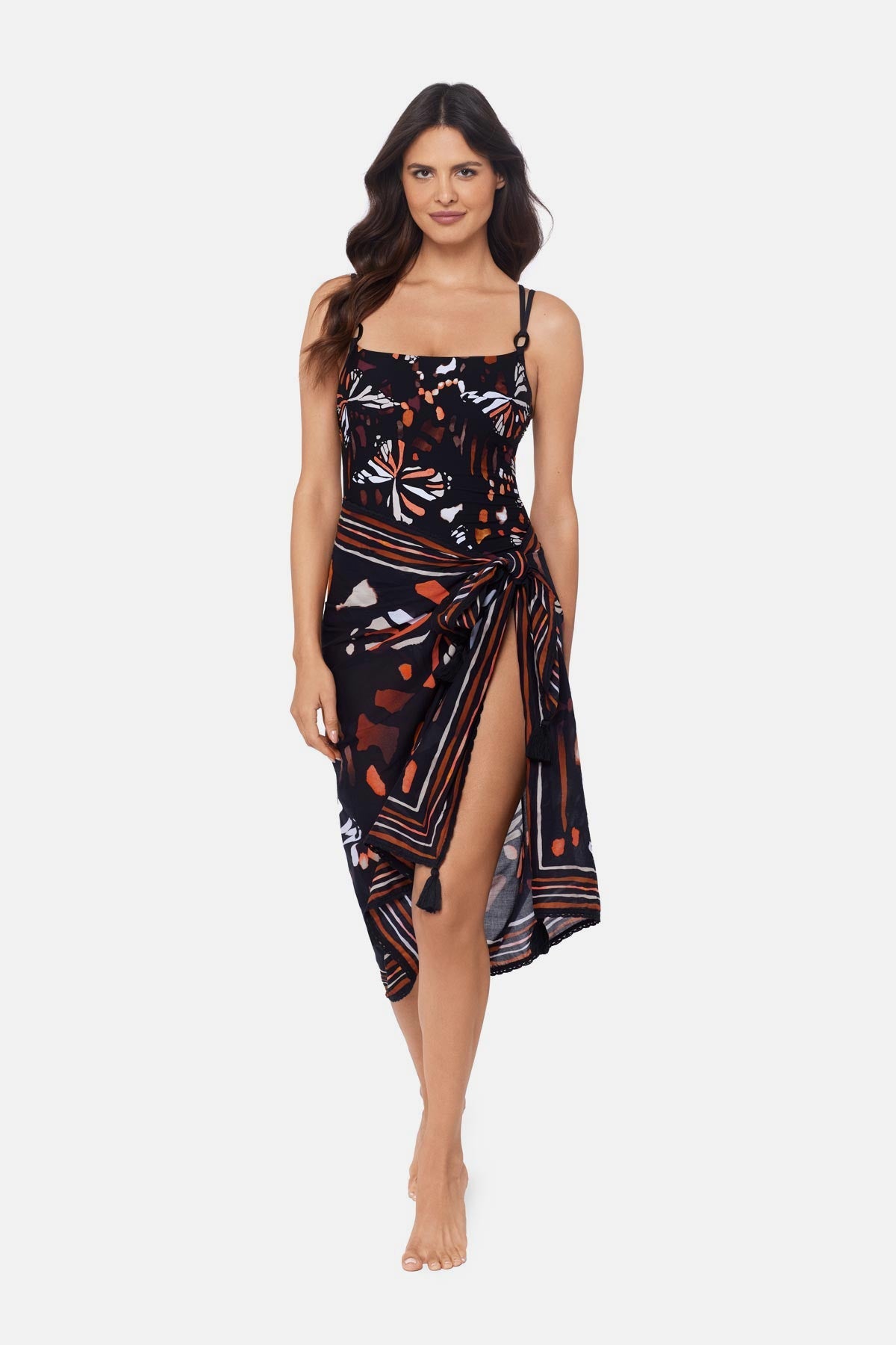 Magicsuit Pareo Cover Up in Chrysalis Black/Multi | Miraclesuit