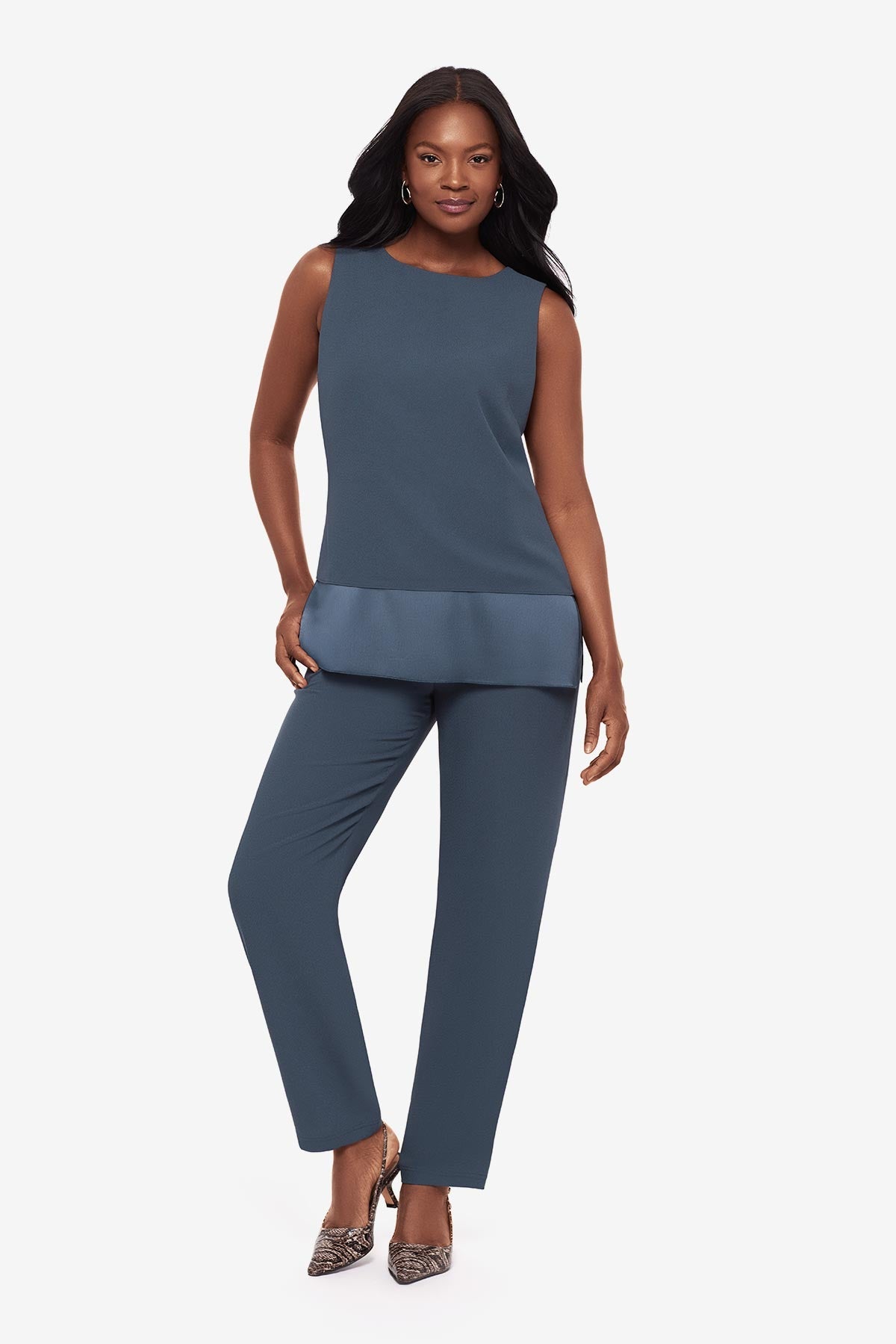 Crepe Layered Tunic in Slate Slate | Miraclesuit