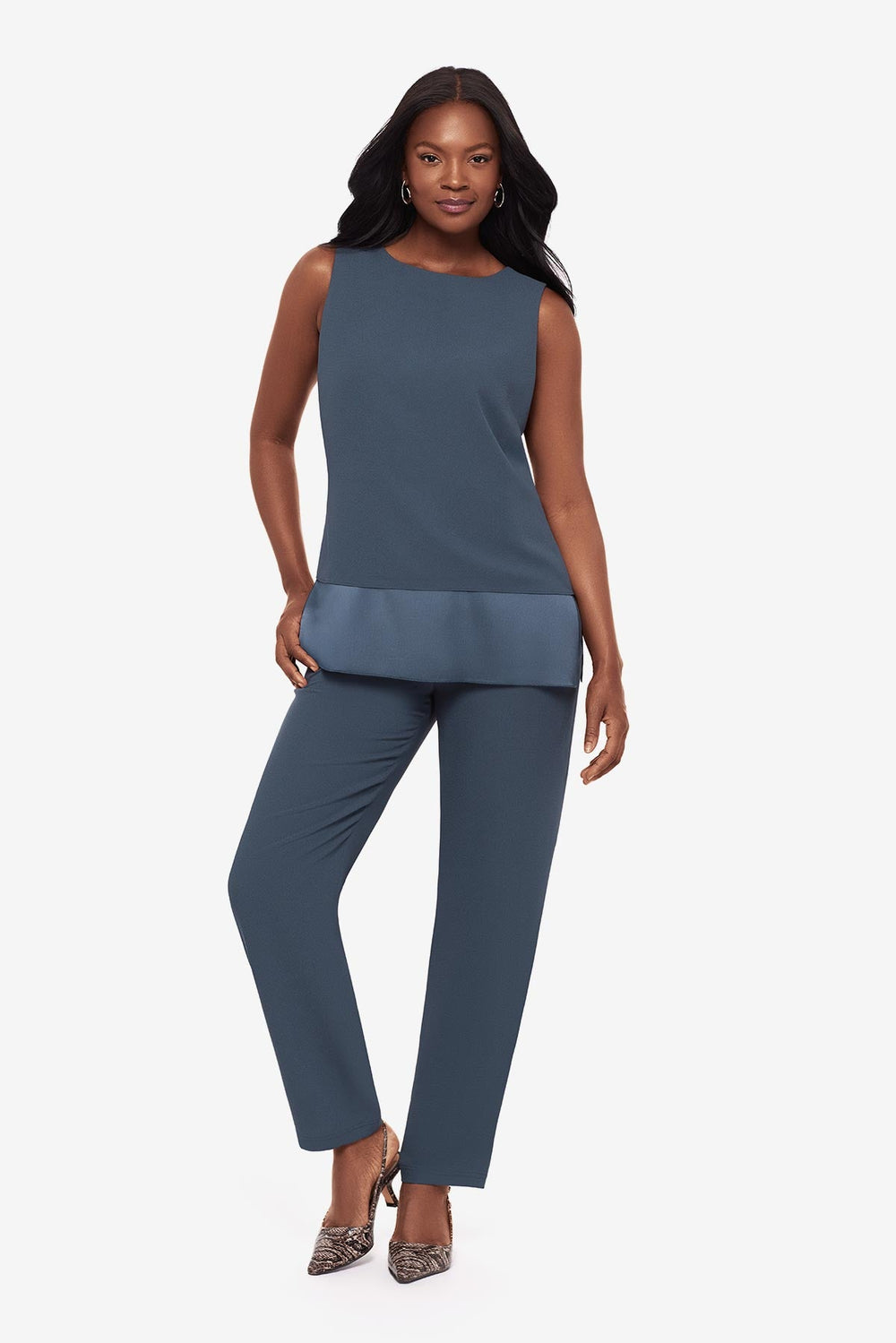 Crepe Layered Tunic in Slate Slate | Miraclesuit