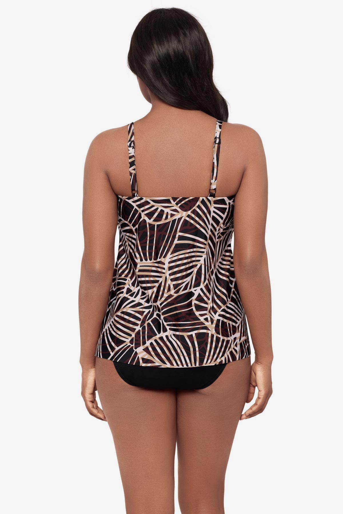 Marina Tankini Top in Let's Be Fronds Black/Multi | Miraclesuit