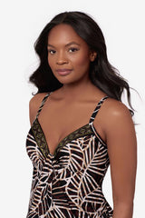 Marina Tankini Top in Let's Be Fronds Black/Multi | Miraclesuit