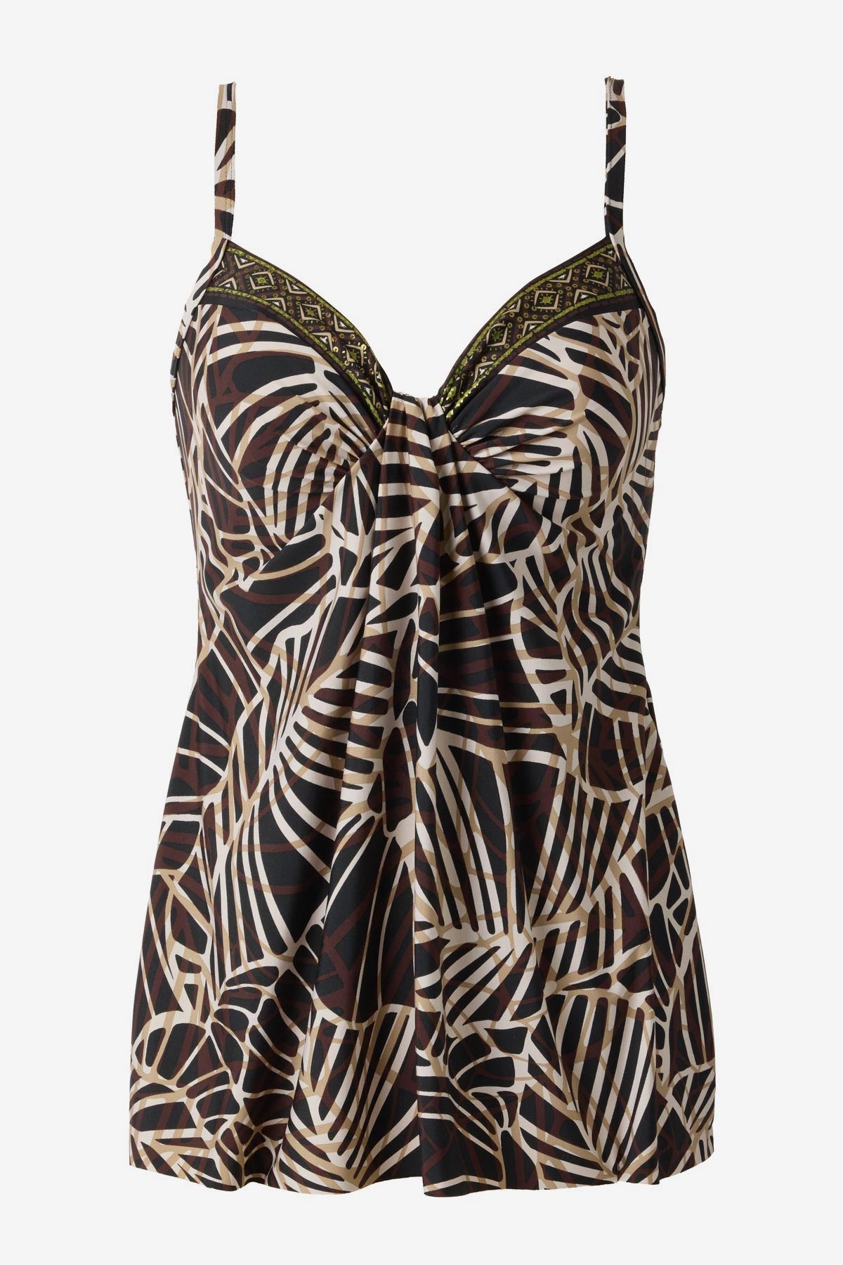 Marina Tankini Top in Let's Be Fronds Black/Multi | Miraclesuit