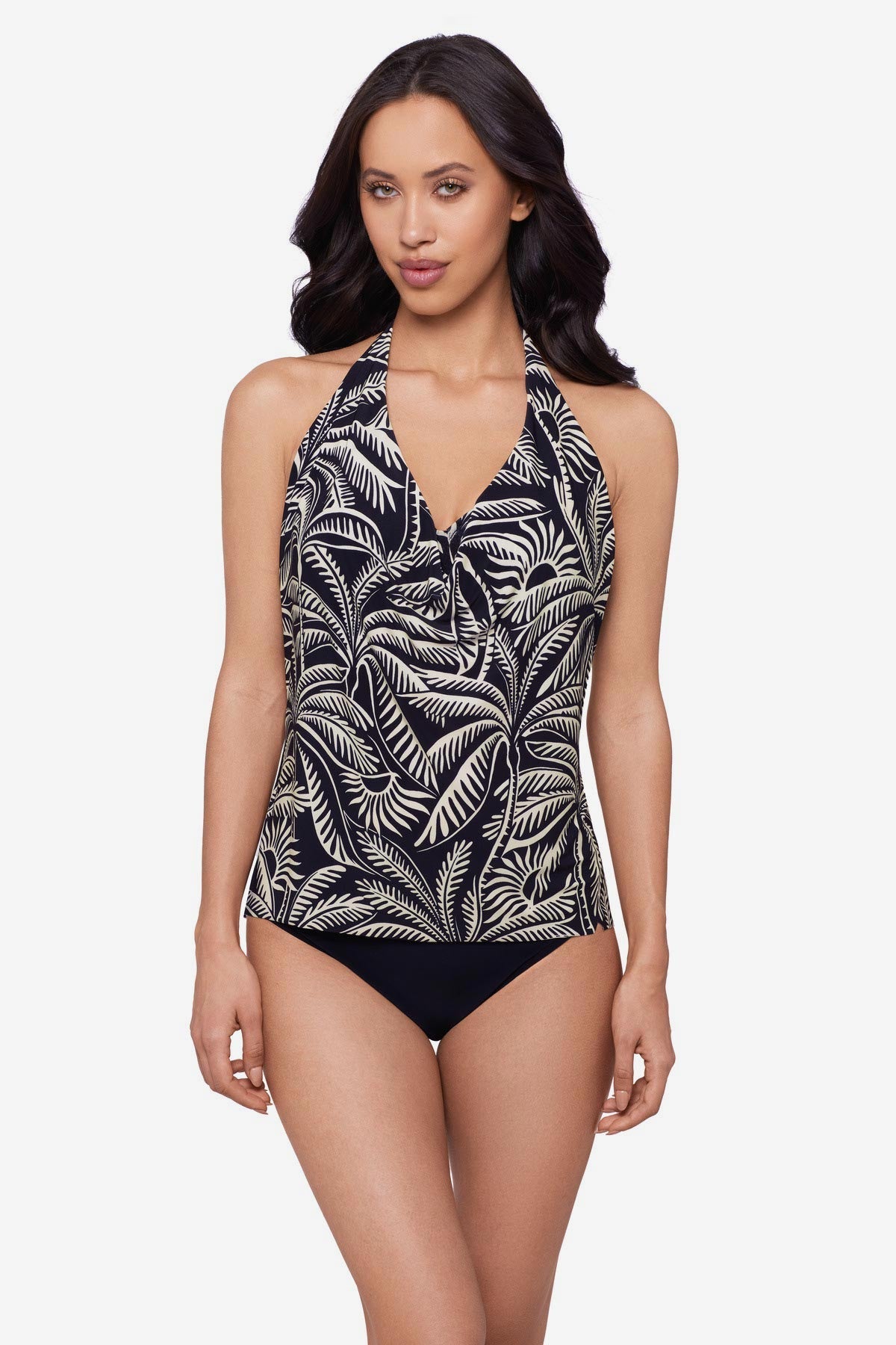 Magicsuit Hearts Of Palm Sophie Tankini Top Separate Black/Multi | Miraclesuit