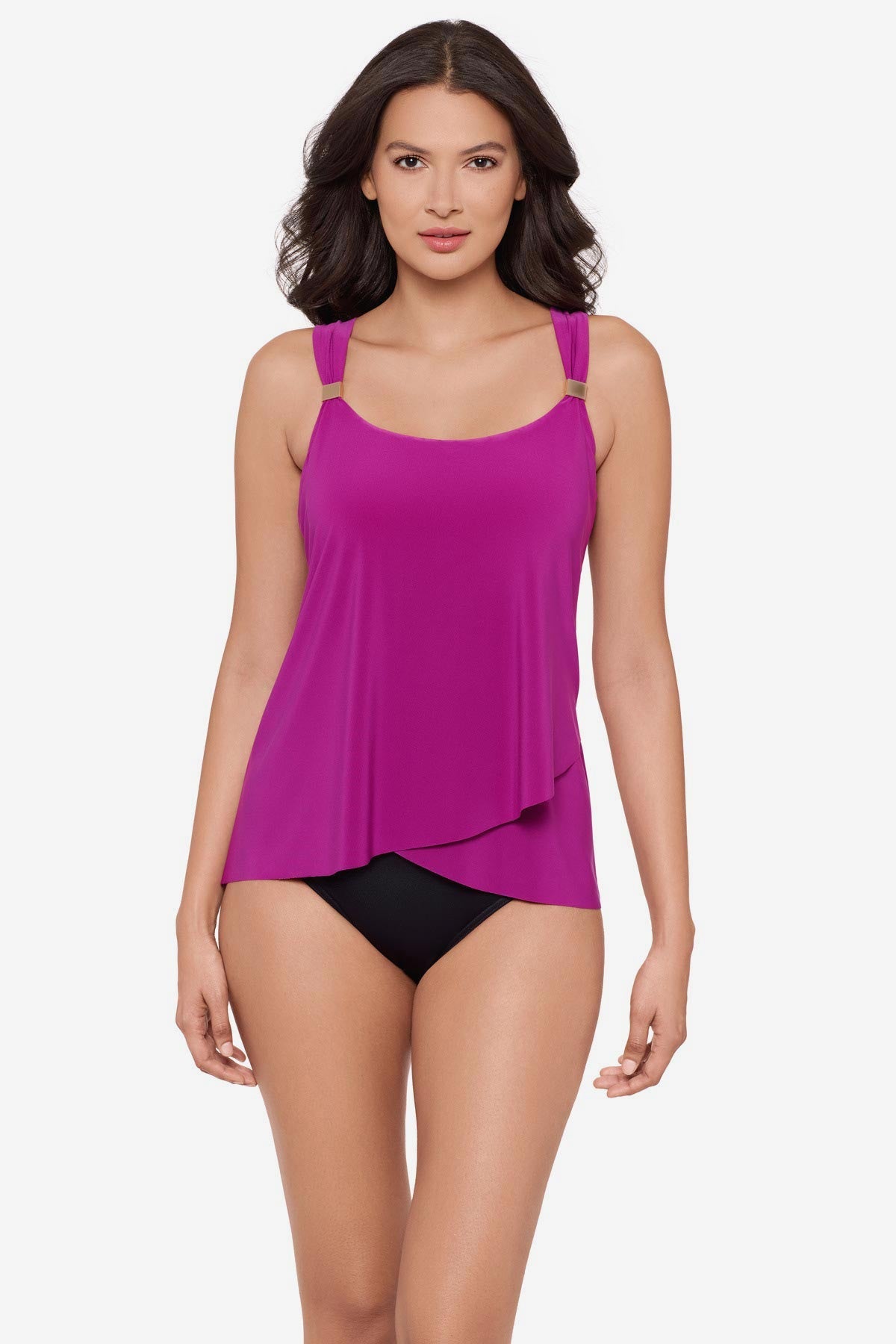 Dazzle Tankini Top Black | Miraclesuit