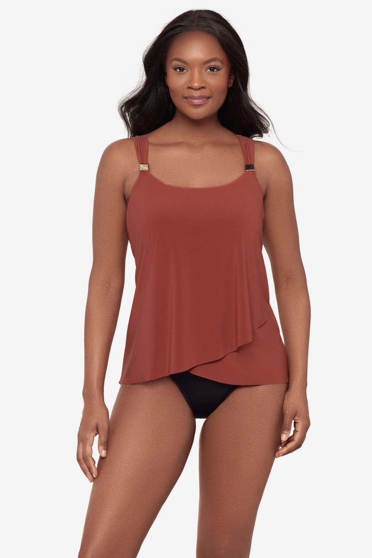 Dazzle Tankini Top Black | Miraclesuit