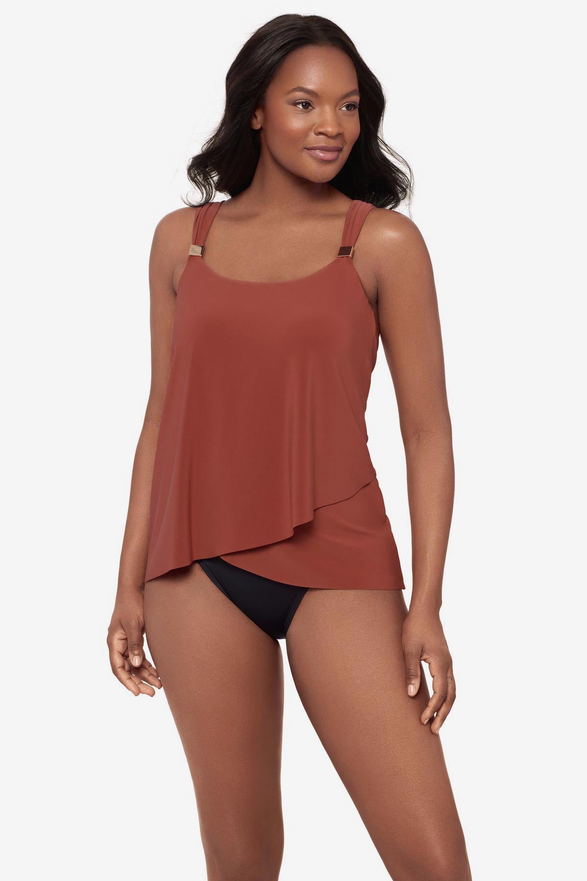 Dazzle Tankini Top Black | Miraclesuit