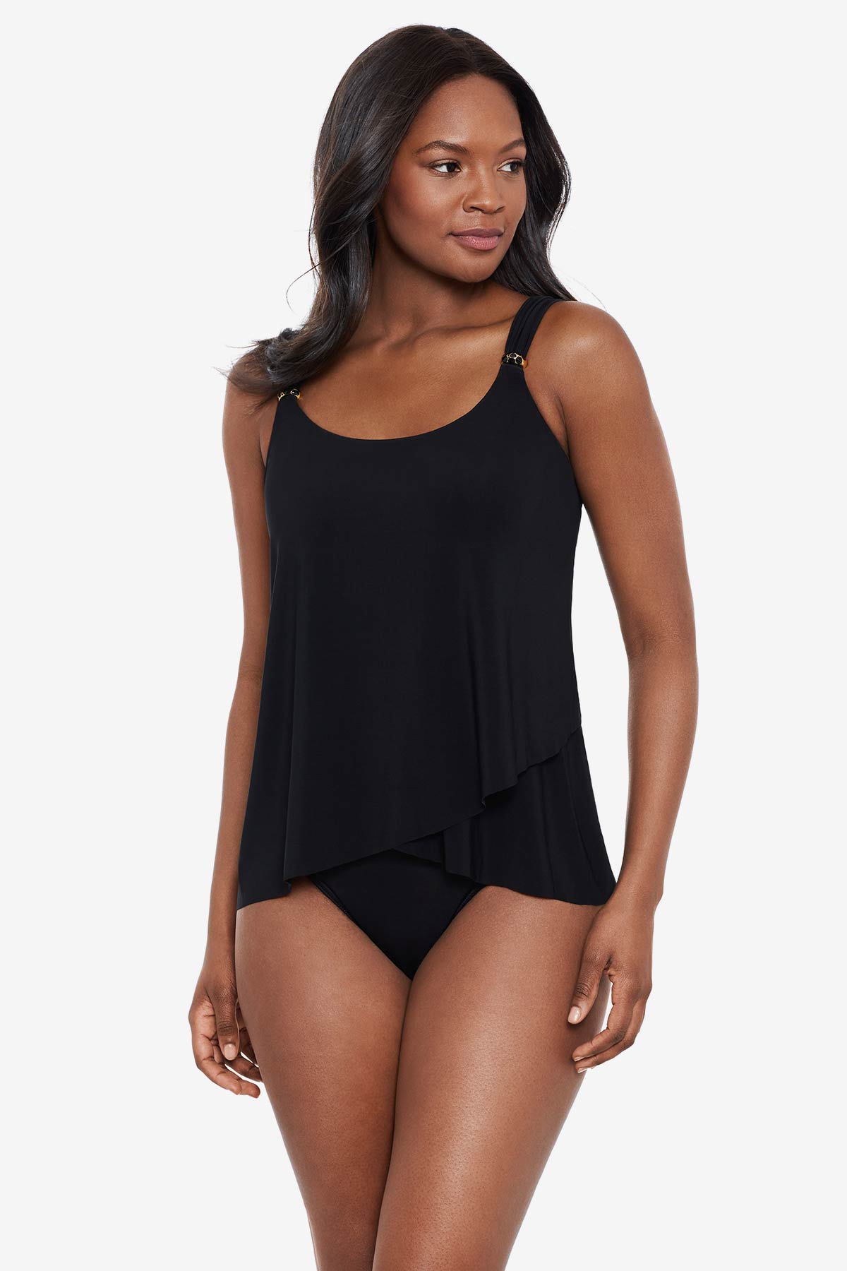Dazzle Tankini Top Black | Miraclesuit