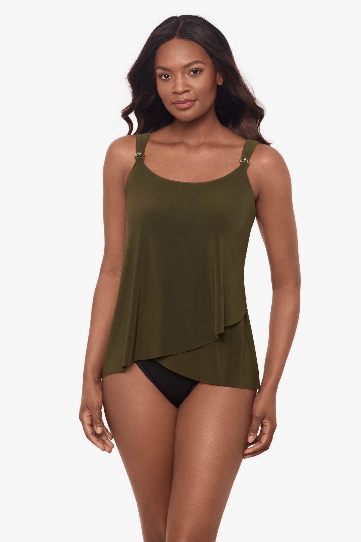 Dazzle Tankini Top Black | Miraclesuit
