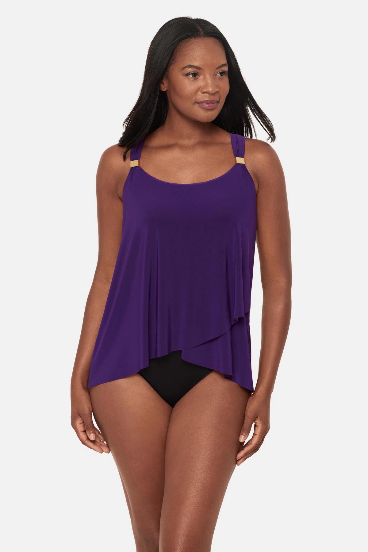 Dazzle Tankini Top Black | Miraclesuit