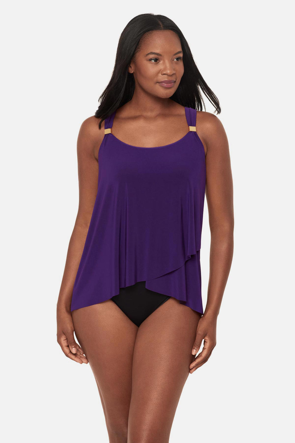 Dazzle Tankini Top Black | Miraclesuit