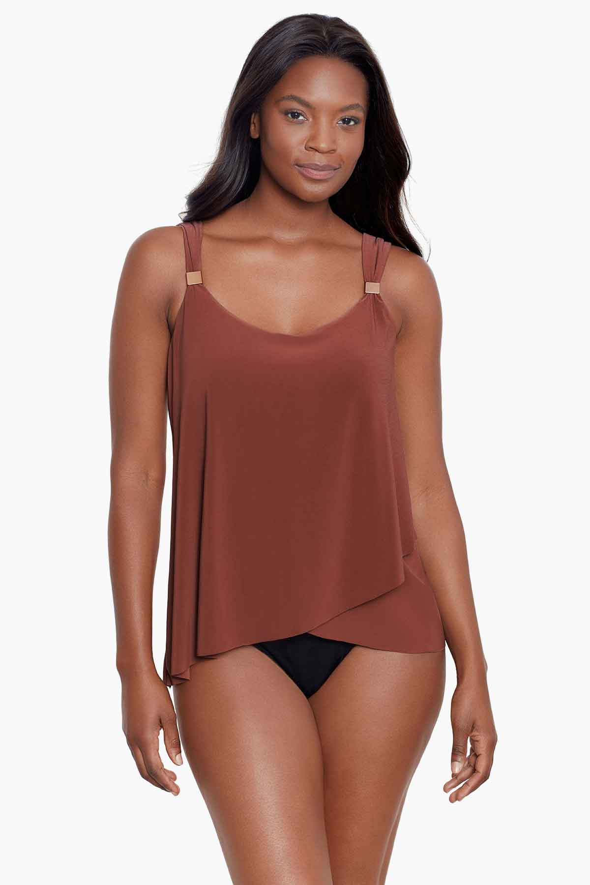Dazzle Tankini Top Black | Miraclesuit