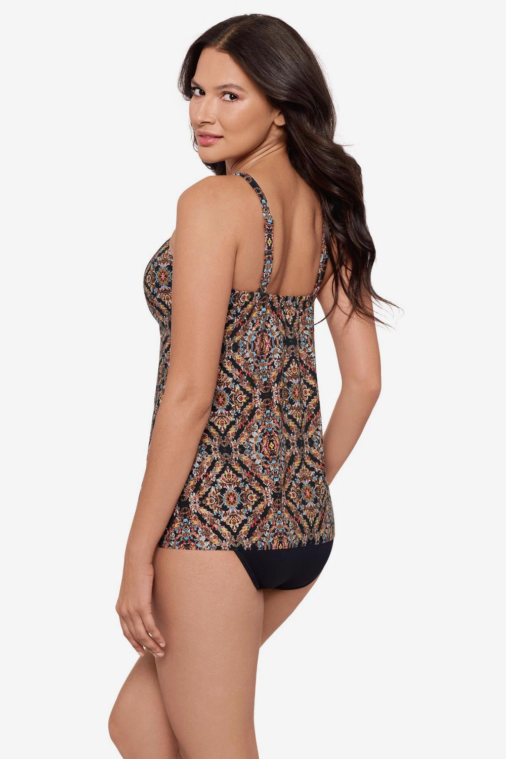 Marina Tankini Top in Scandale Black/Multi | Miraclesuit