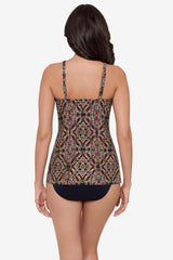 Marina Tankini Top in Scandale Black/Multi | Miraclesuit