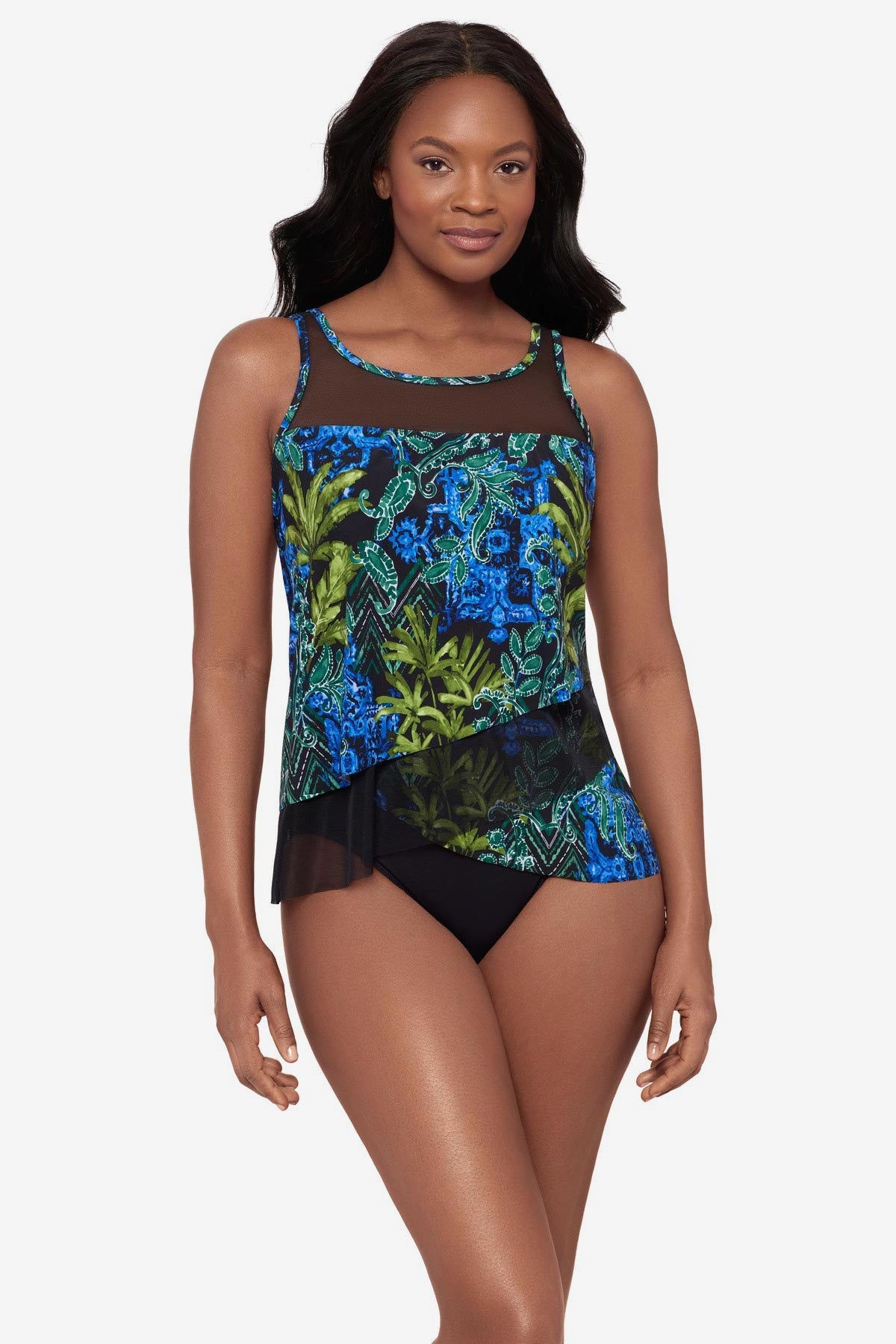 Mirage Tankini Top in Gasparilla Black/Multi | Miraclesuit