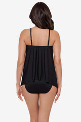 Peephole Tankini Top in Ombra Fiore Black/Multi | Miraclesuit