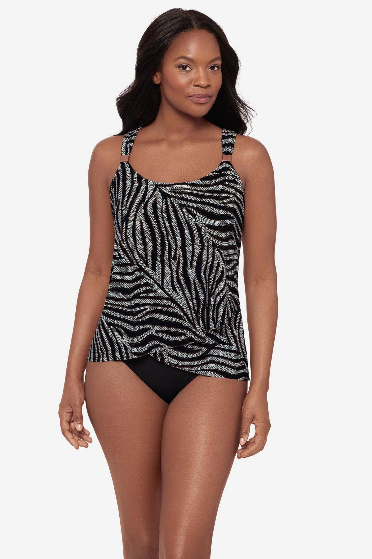 Dazzle Tankini Top in Zirconic Black/White | Miraclesuit