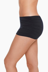 Shirred Skirt Swim Bottom Black | Miraclesuit