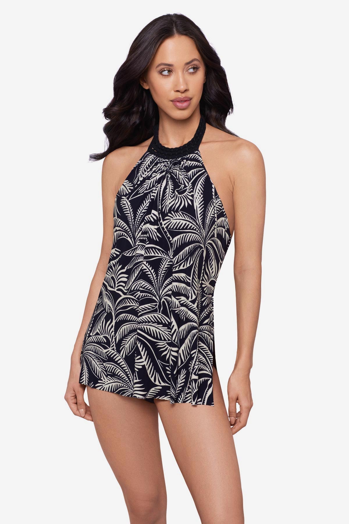 Magicsuit Hearts Of Palm Molly One Piece Swimdress Black/Multi | Miraclesuit