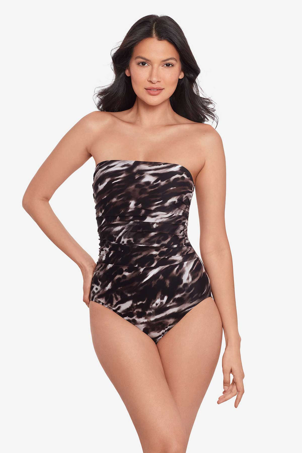 Tempest Avanti Bandeau Swimsuit Black/Brown | Miraclesuit