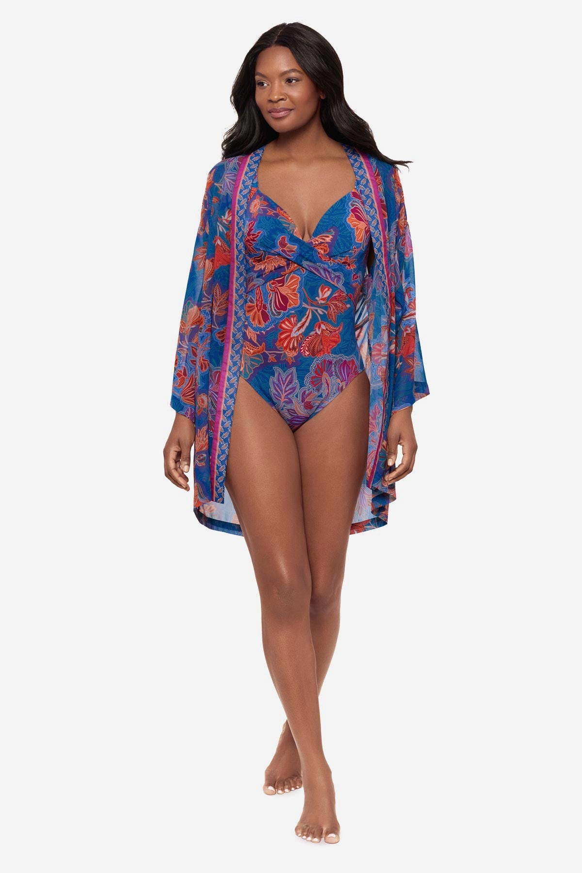 Kimono Cover Up in Decoupage Multi | Miraclesuit