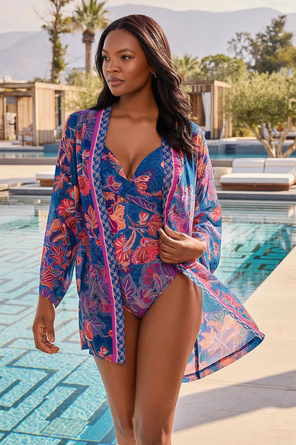 Kimono Cover Up in Decoupage Multi | Miraclesuit