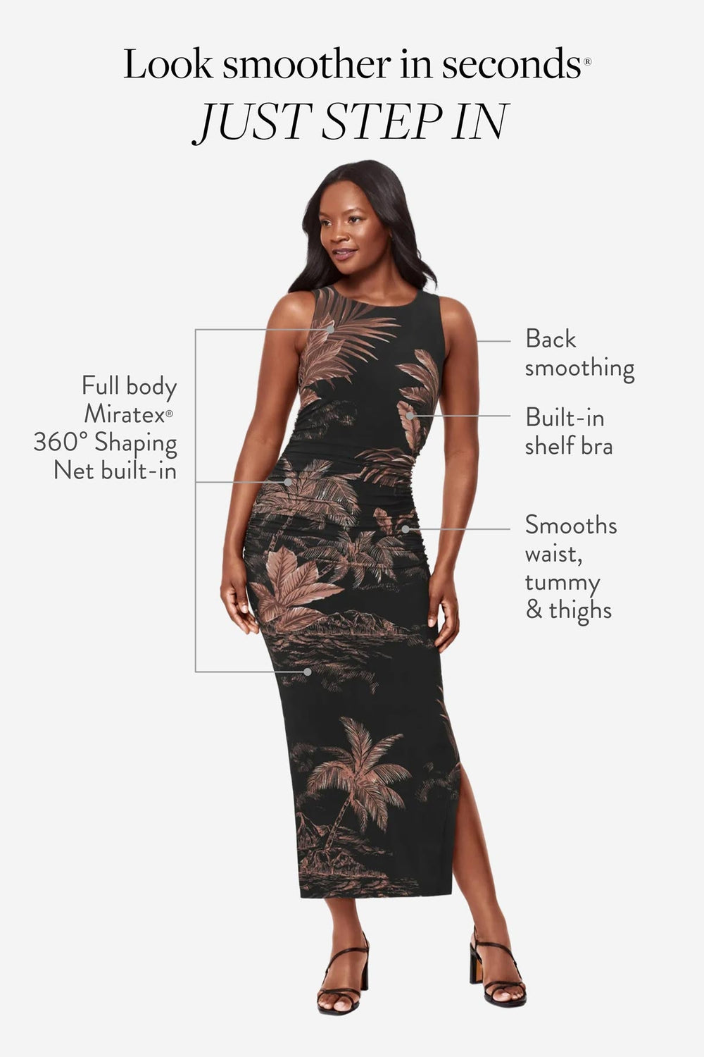 Body by Roxi Shaping Dress in Coco Palm Coco Palm | Miraclesuit