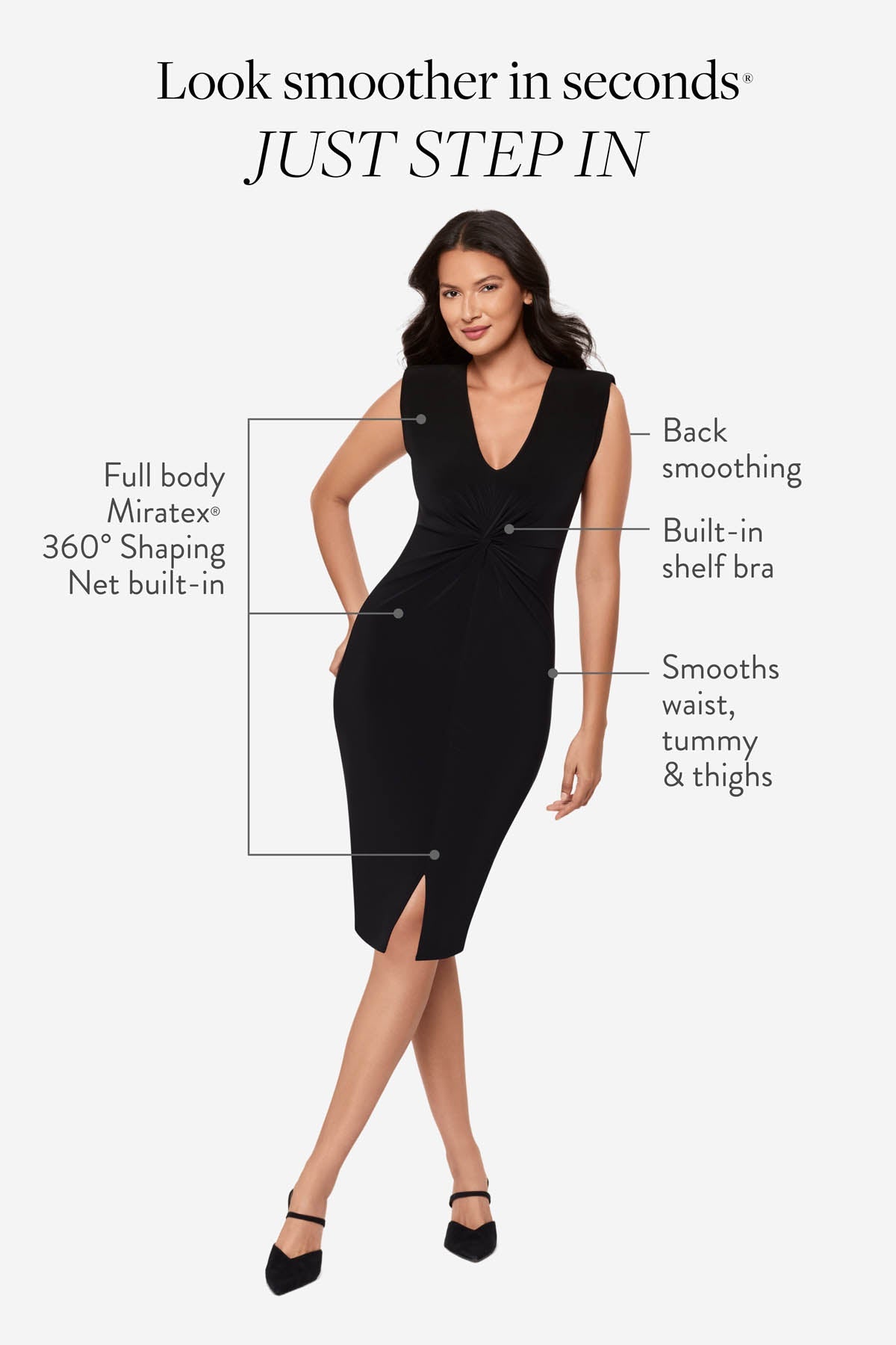 Body by Jodi Shaping Dress in Black Black | Miraclesuit