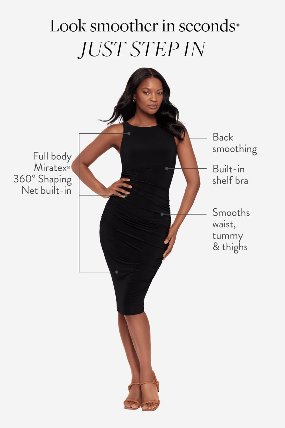 Body by Regi Shaping Dress in Black Black | Miraclesuit