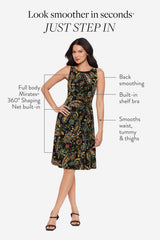 Body by Remi Fit & Flair Shaping Dress in Gypsi Black/Multi | Miraclesuit