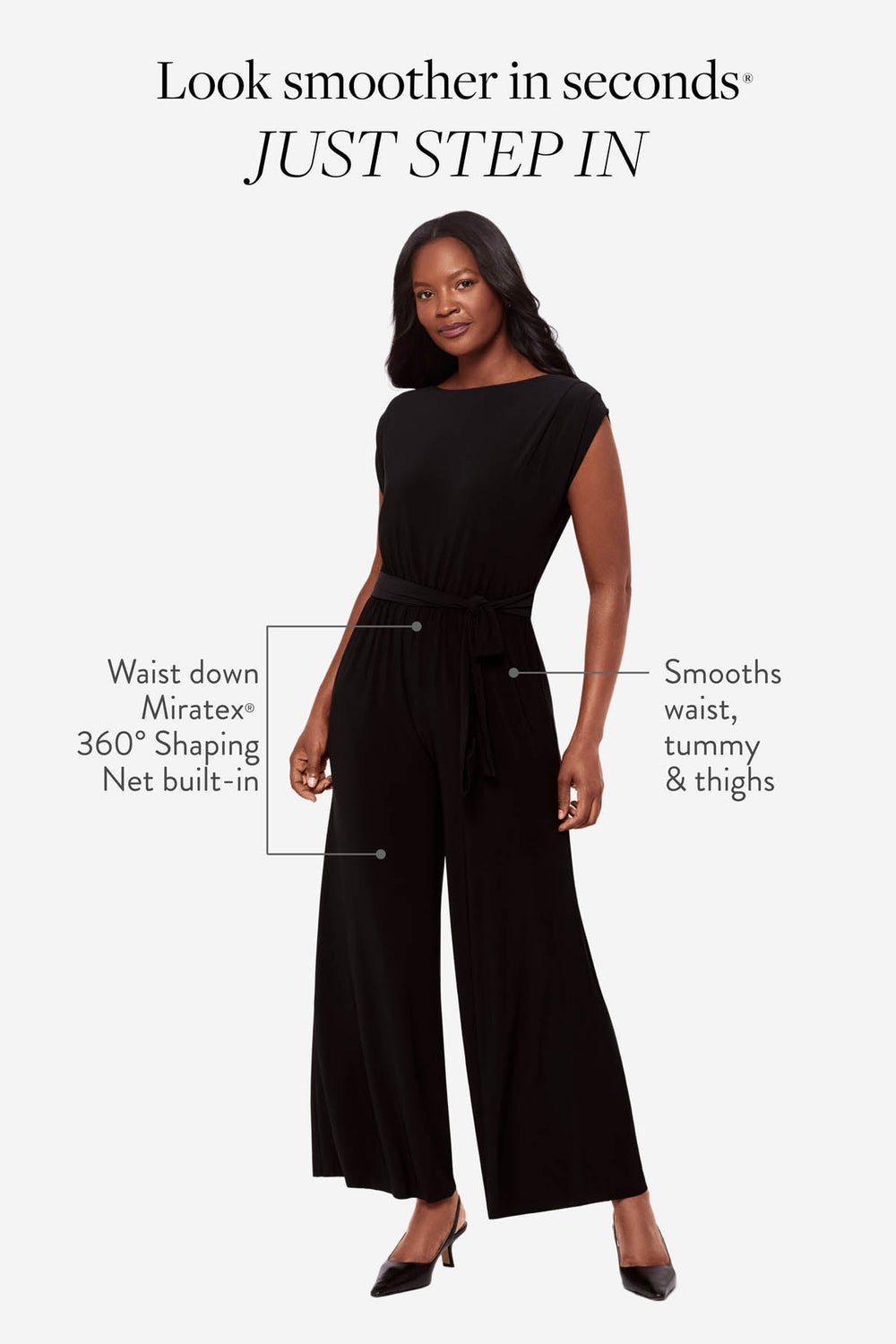 Gabi Shaping Jumpsuit in Black Black | Miraclesuit