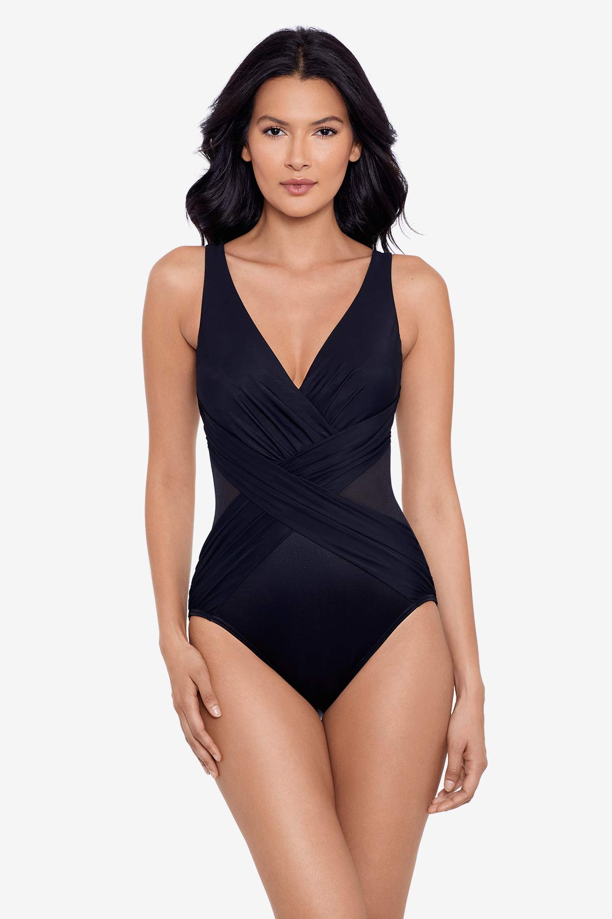 Illusionists Crossover One Piece Swimsuit Mulberry | Miraclesuit